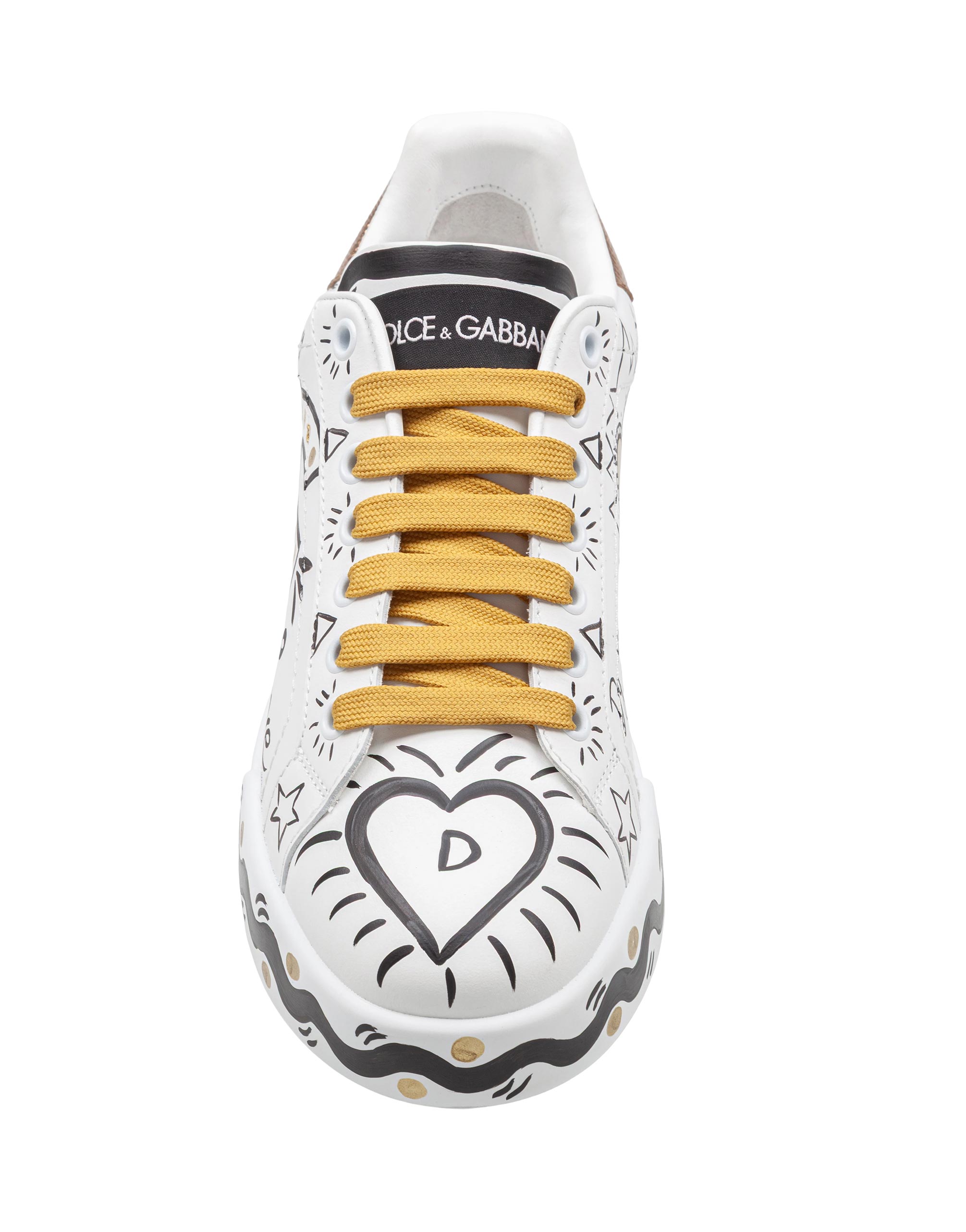 DOLCE & GABBANA PORTOFINO SNEAKERS IN PAINTED LEATHER