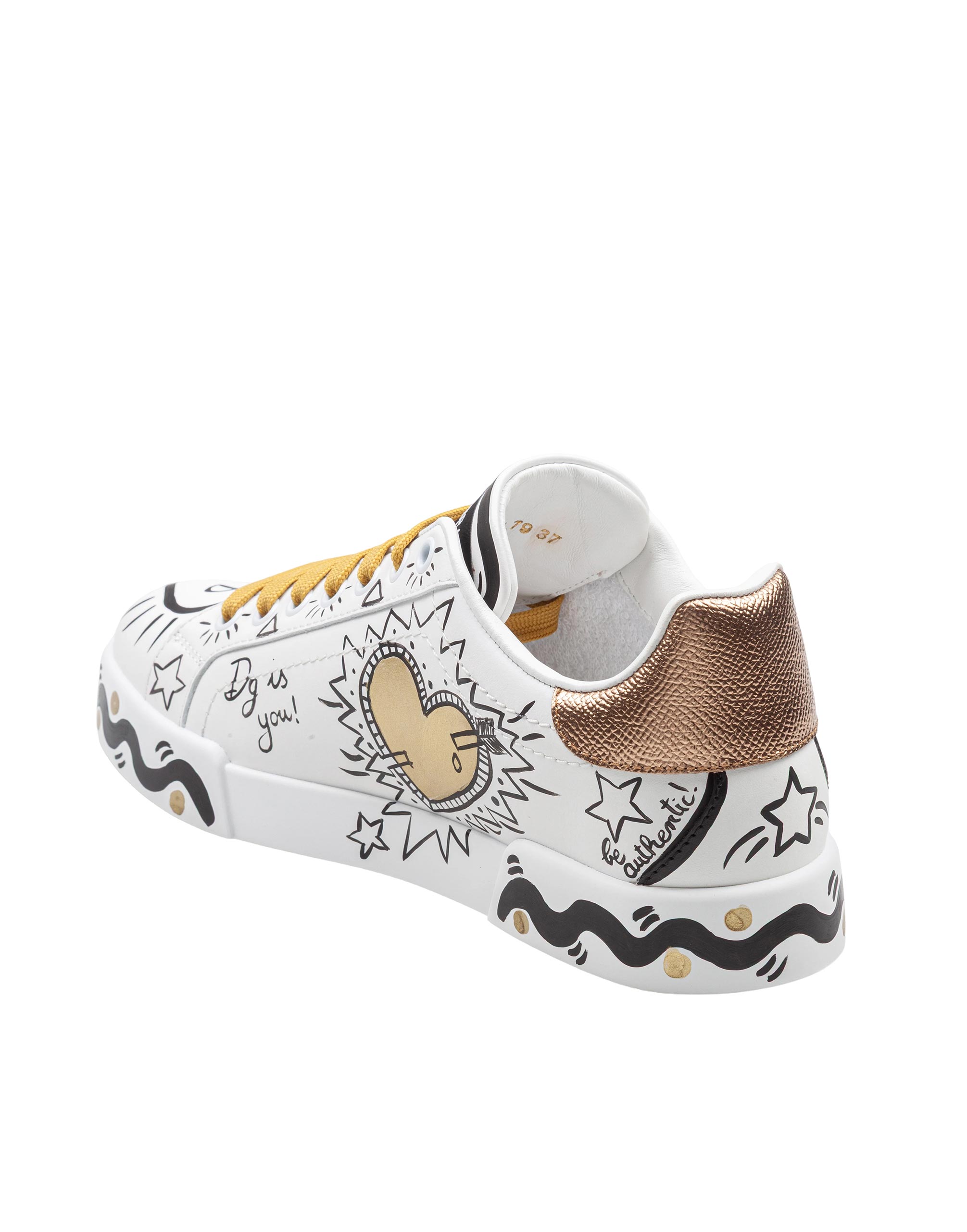DOLCE & GABBANA PORTOFINO SNEAKERS IN PAINTED LEATHER