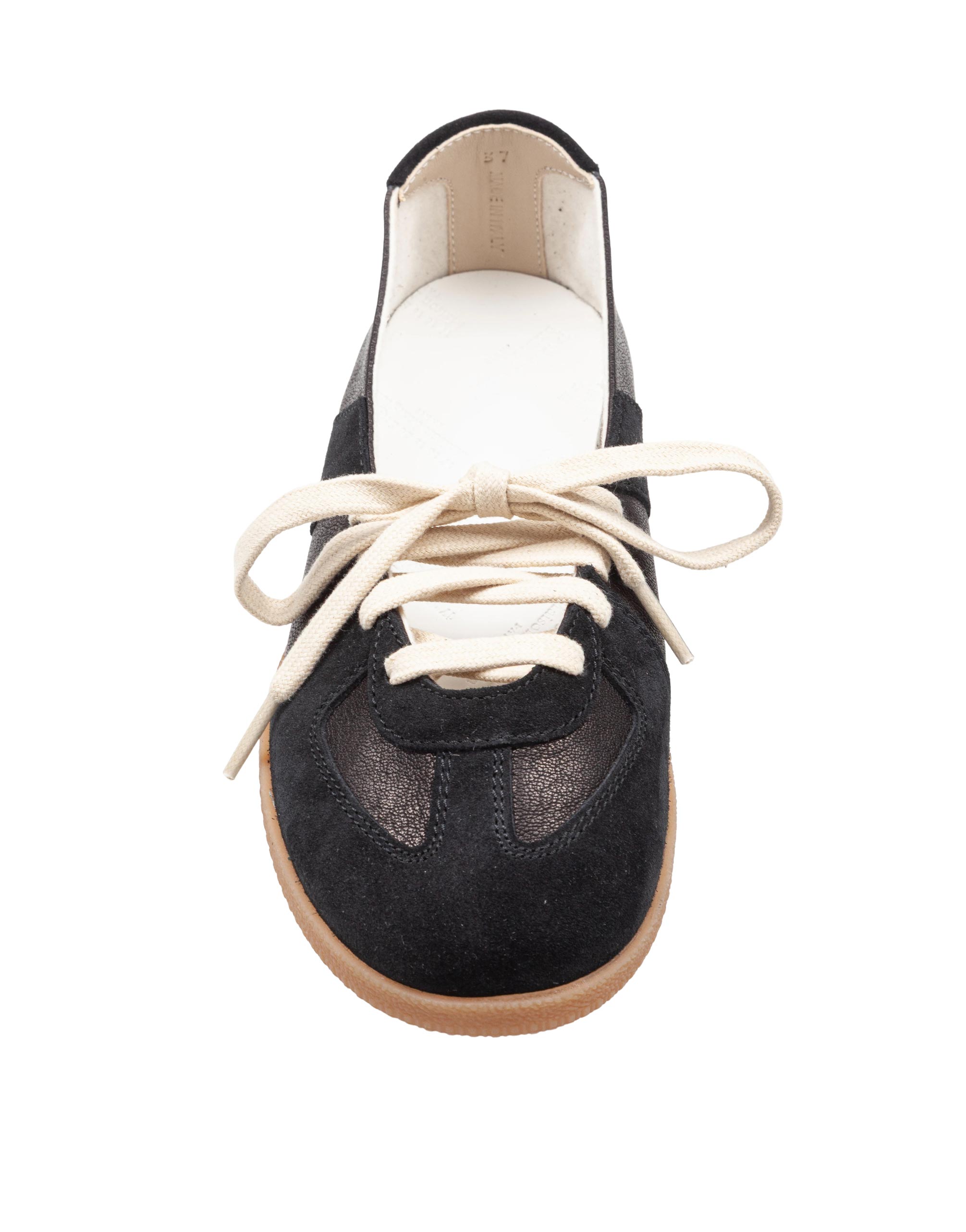 MAISON MARGIELA REPLICA SOFT LACED BALLETS BLACK SNEAKERS