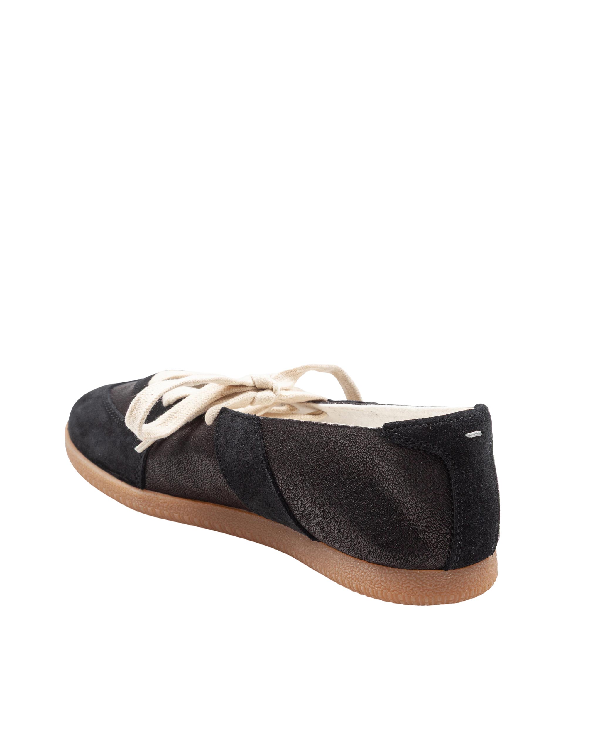 MAISON MARGIELA REPLICA SOFT LACED BALLETS BLACK SNEAKERS