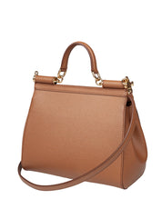 DOLCE & GABBANA BORSA SICILY IN PELLE COLORE CARAMELLO