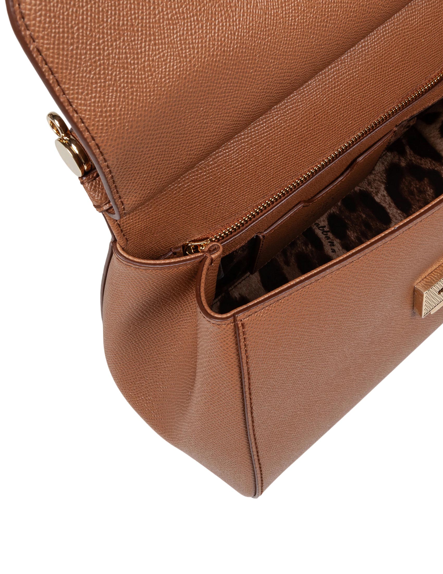 DOLCE & GABBANA BORSA SICILY IN PELLE COLORE CARAMELLO