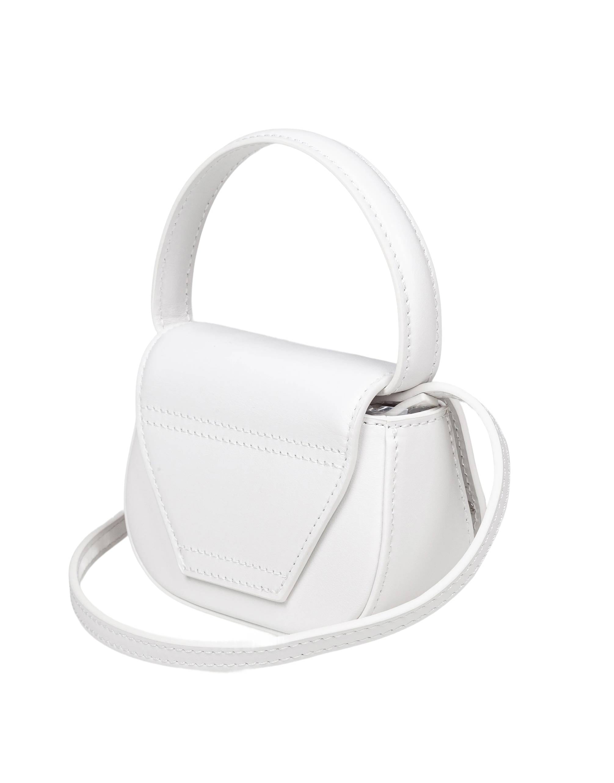 DIESEL MINI BORSA A MANO 1DR IN PELLE COLORE BIANCO