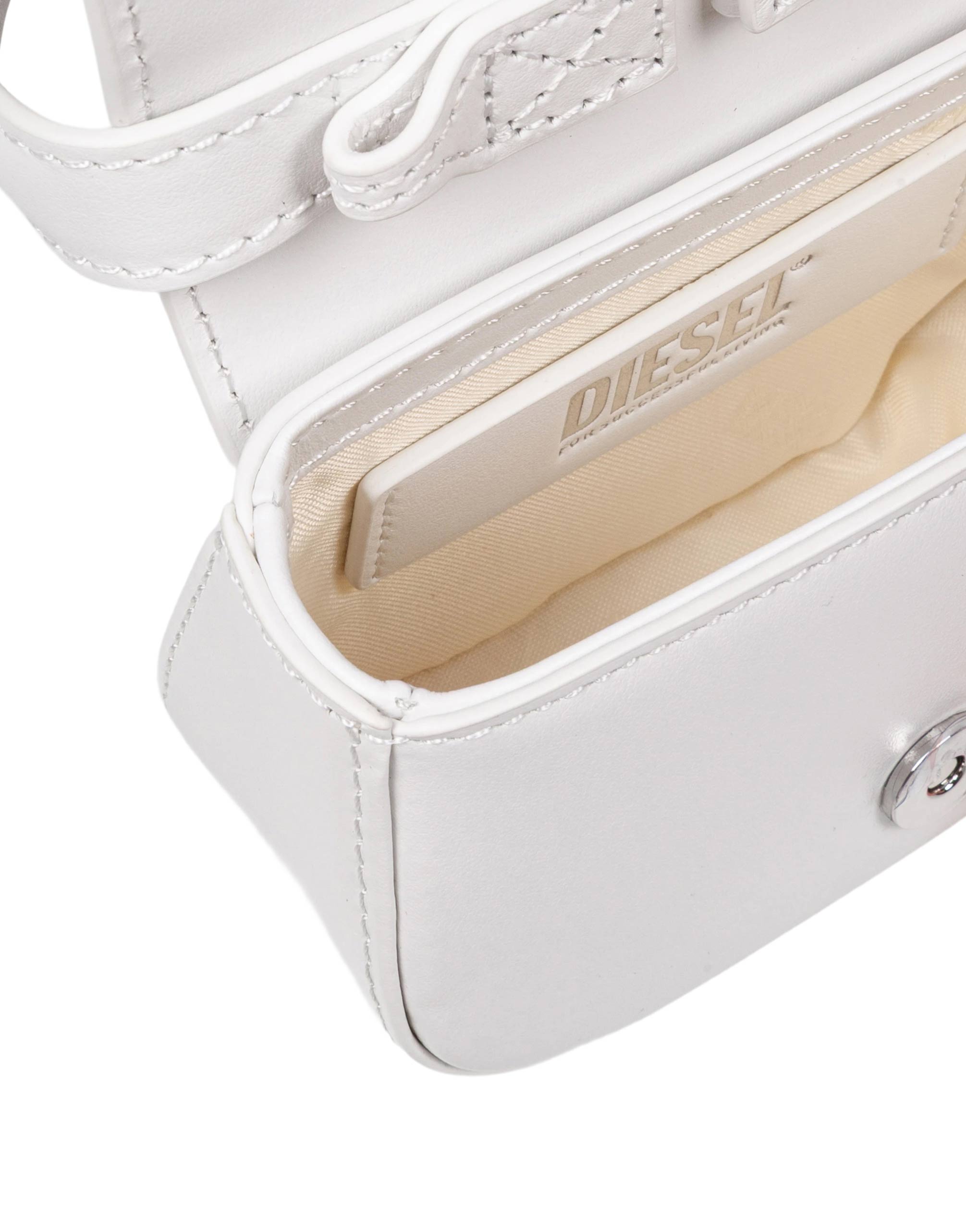 DIESEL MINI BORSA A MANO 1DR IN PELLE COLORE BIANCO