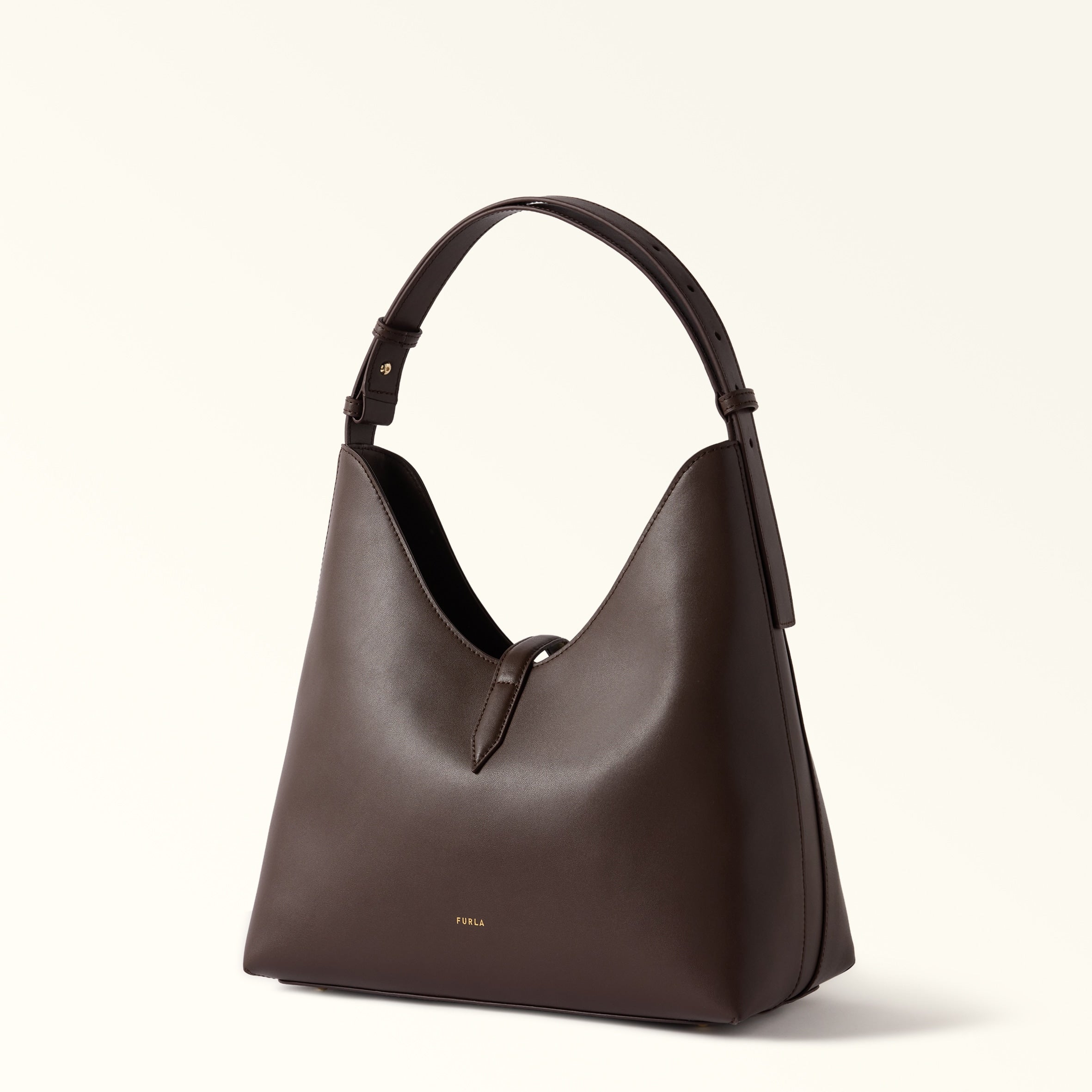 FURLA BORSA HOBO GOCCIA M IN PELLE COLORE CIOCCOLATO