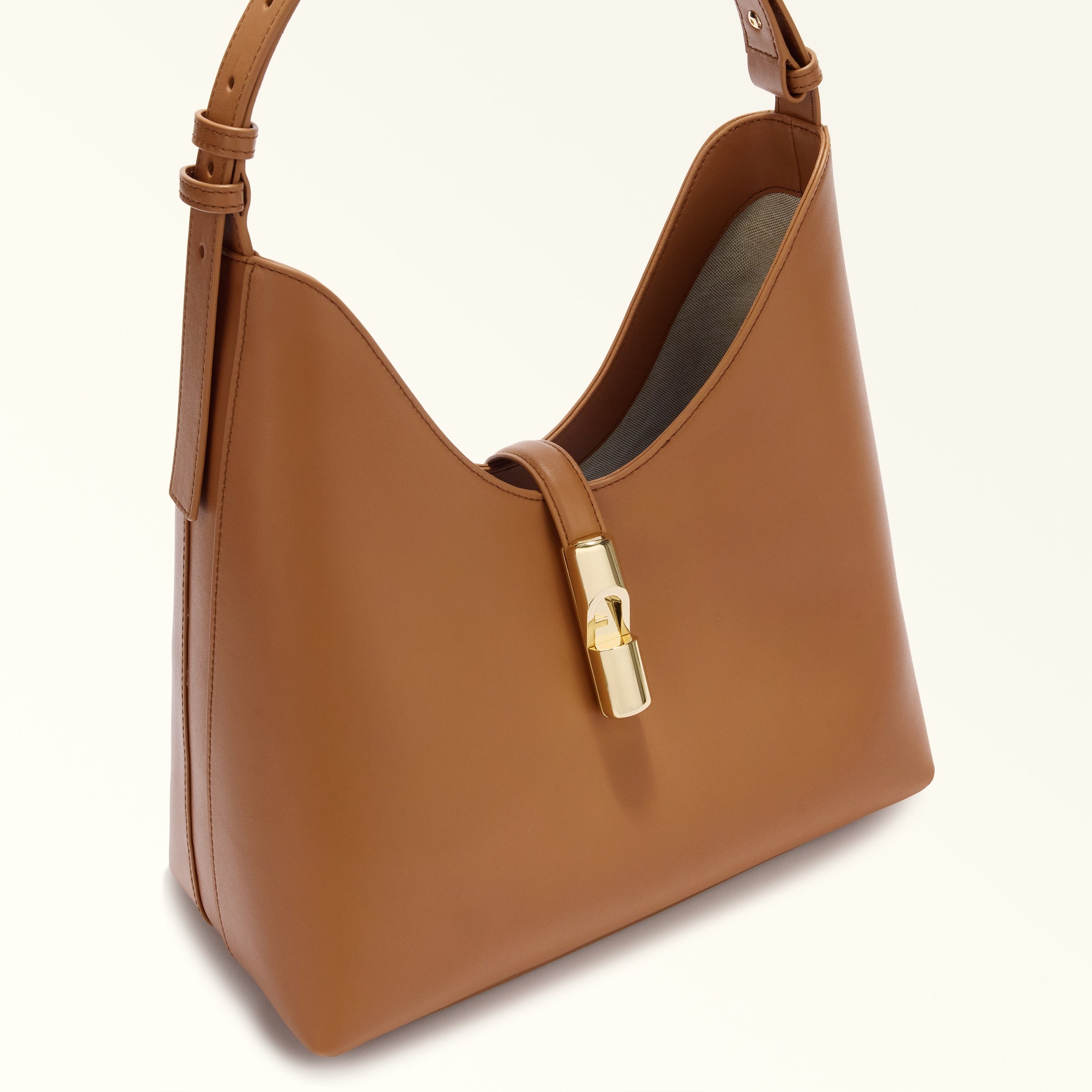 FURLA BORSA GOCCIA M HOBO IN PELLE BRANDY
