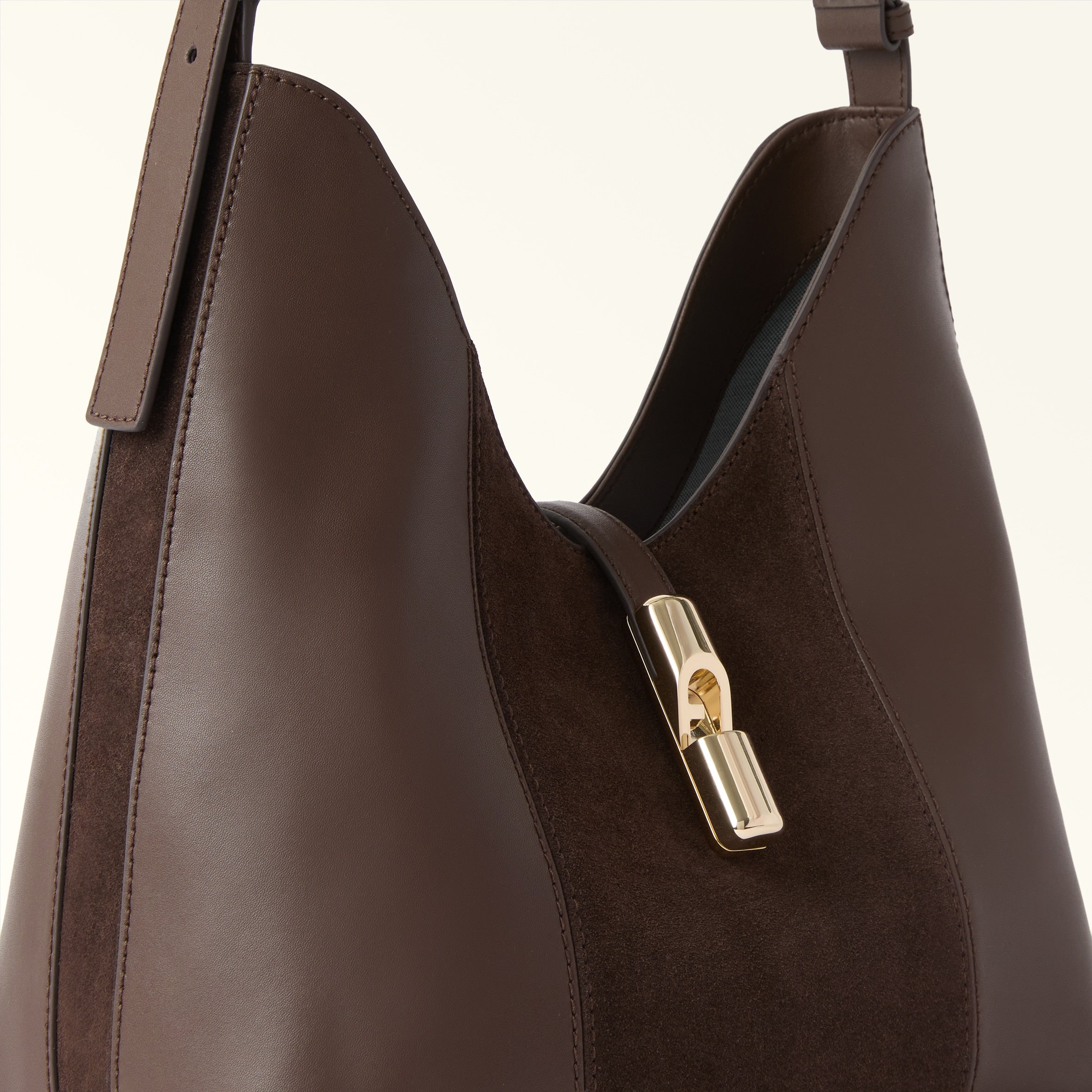 FURLA GOCCIA M HOBO BAG IN ESPRESSO LEATHER