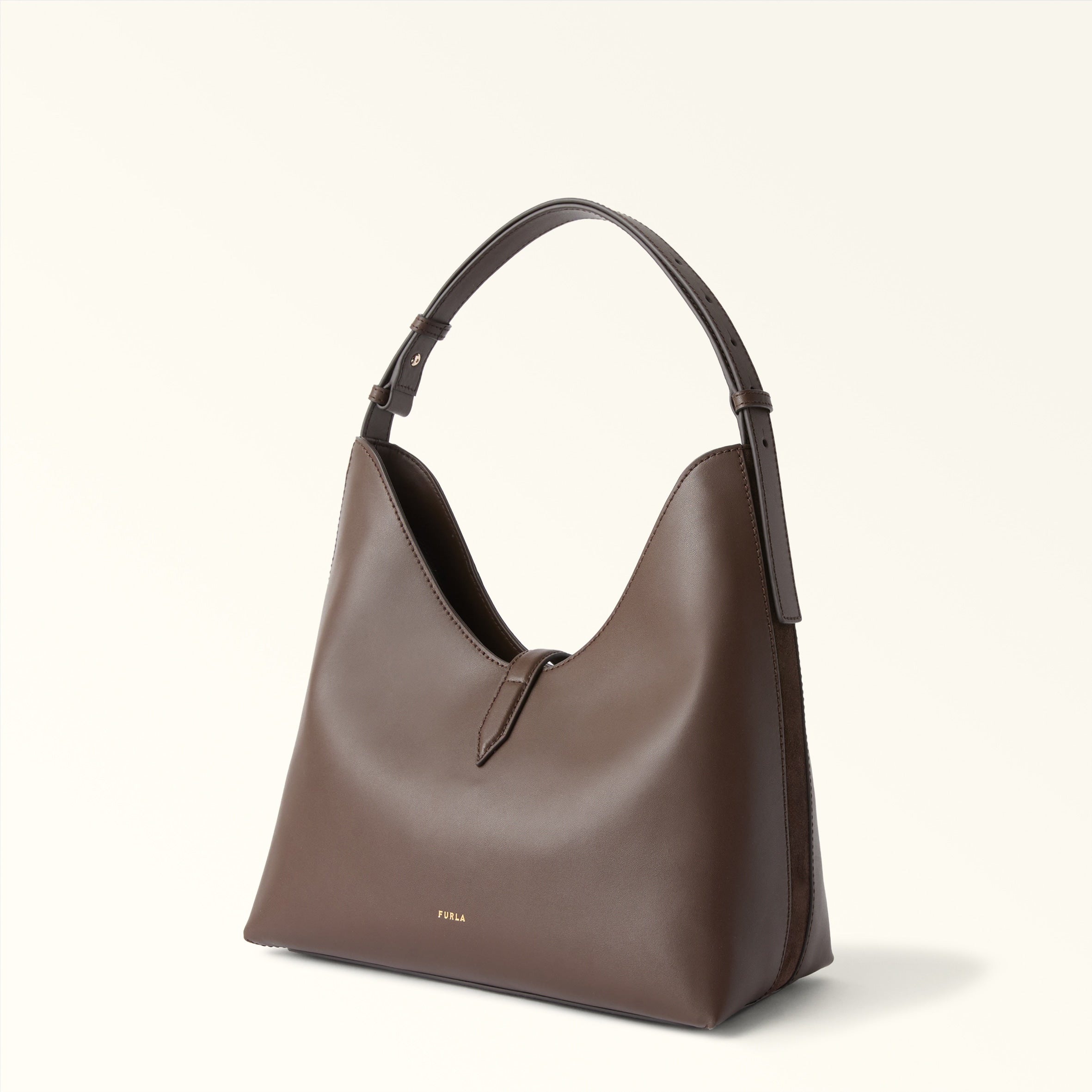 FURLA GOCCIA M HOBO BAG IN ESPRESSO LEATHER
