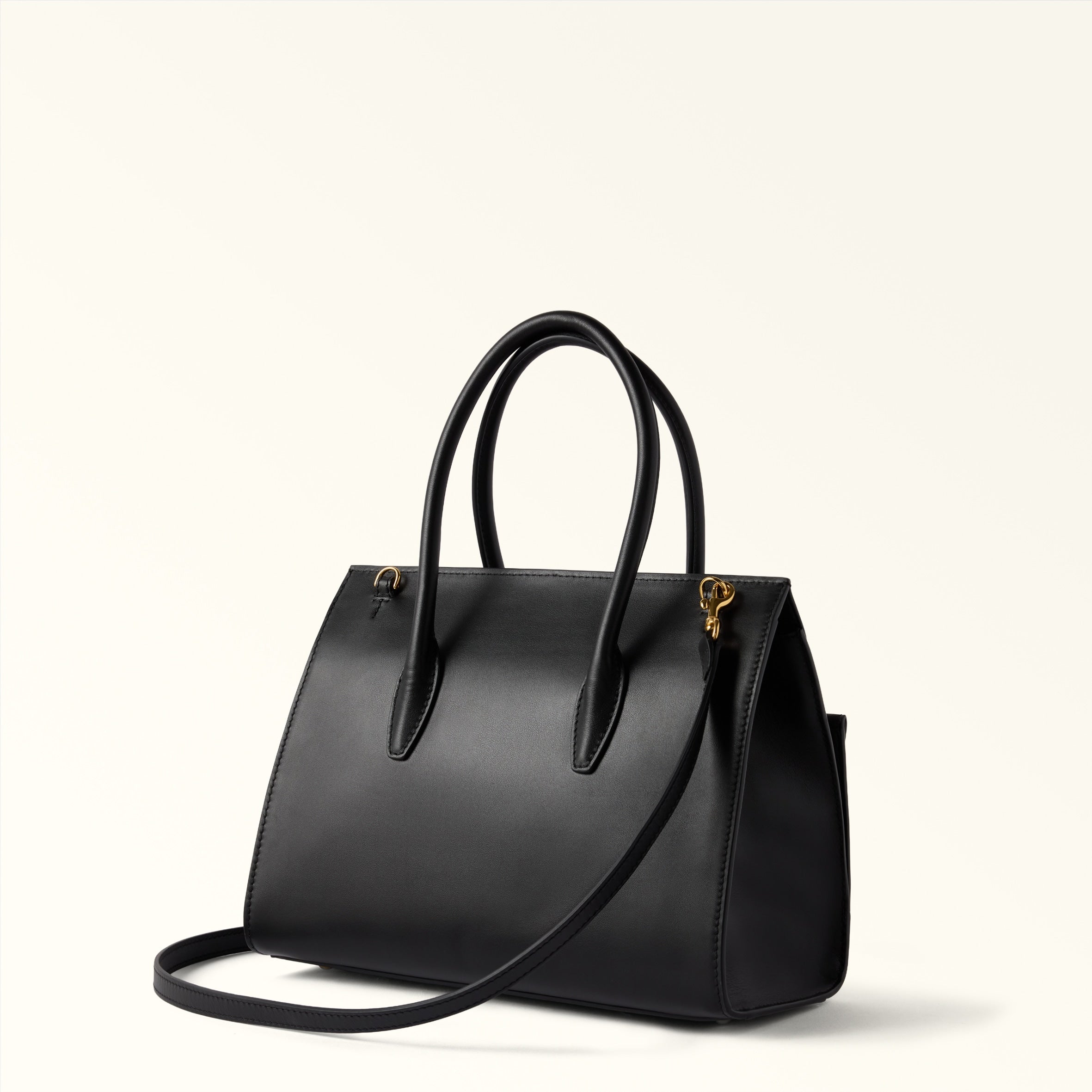 FURLA GRETA HANDBAG IN BLACK LEATHER
