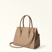 FURLA GRETA LEATHER TOP HANDLE BAG TOFFEE