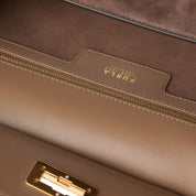 FURLA GRETA LEATHER TOP HANDLE BAG TOFFEE