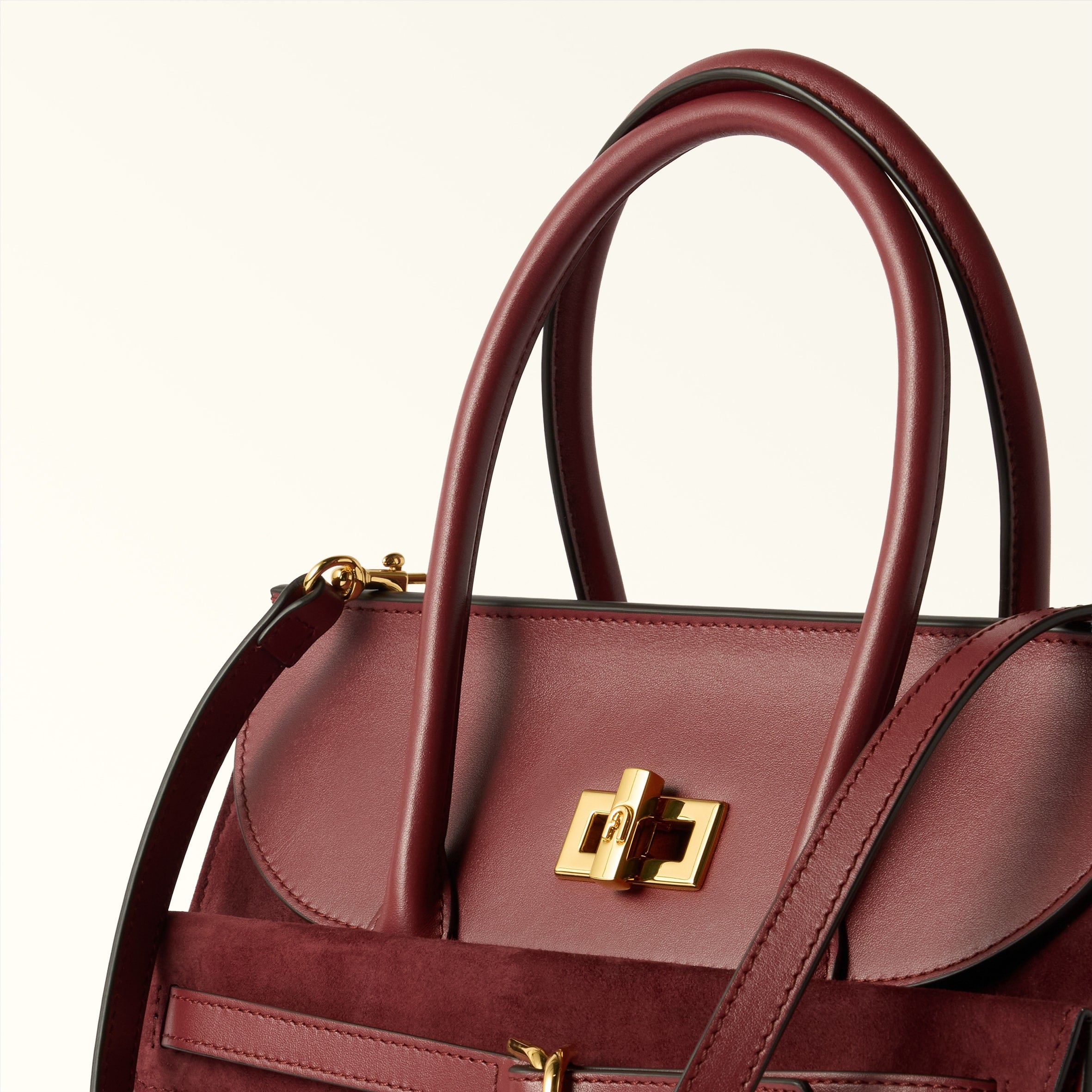 FURLA GRETA RED LEATHER HANDBAG