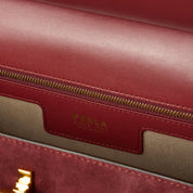 FURLA GRETA RED LEATHER HANDBAG