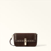 FURLA BORSA A SPALLA IRIDE MINI IN SUEDE COLORE CIOCCOLATO