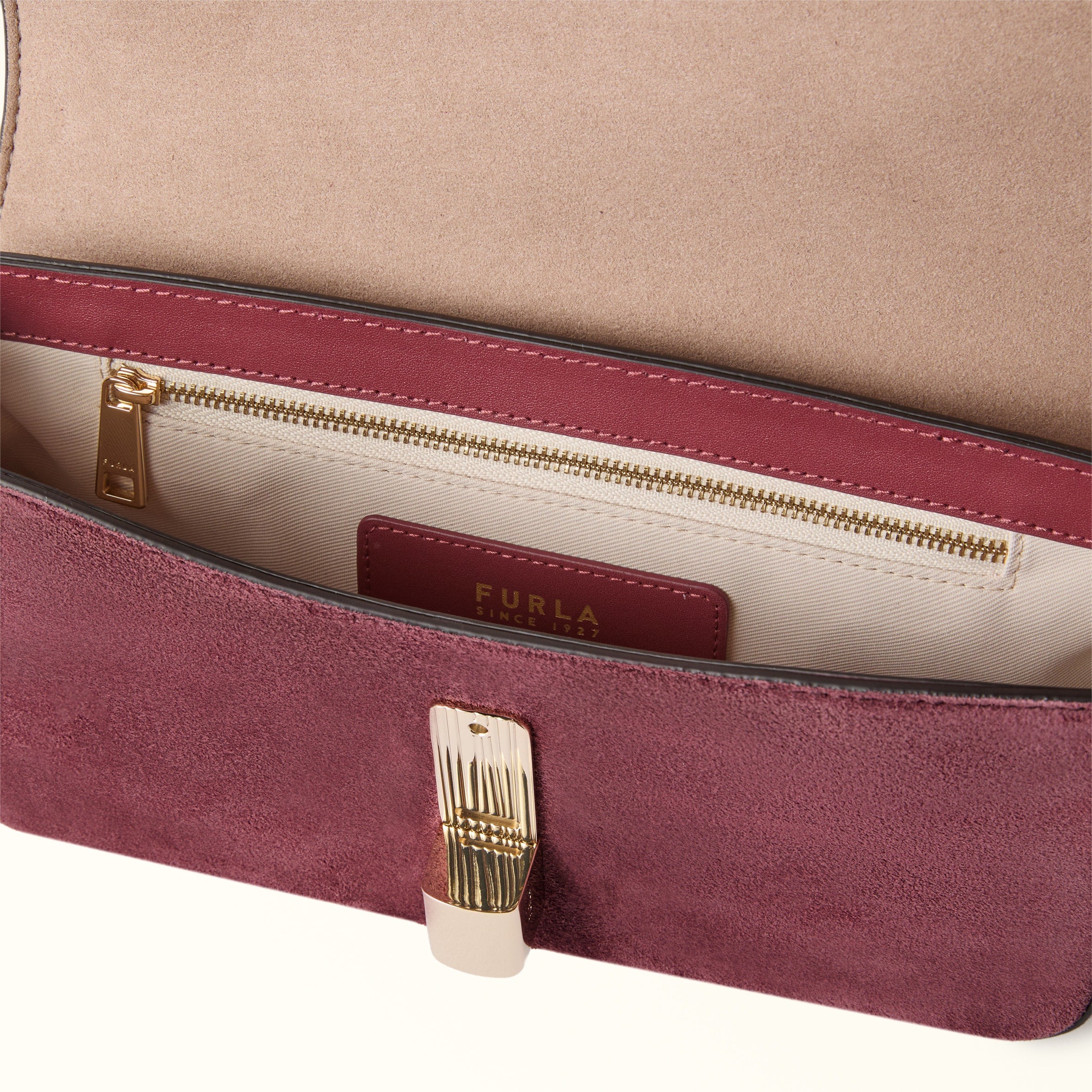 FURLA BORSA A SPALLA IRIDE MINI IN SUEDE CON BORCHIE