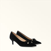 FURLA POPPY BLACK SUEDE PUMPS