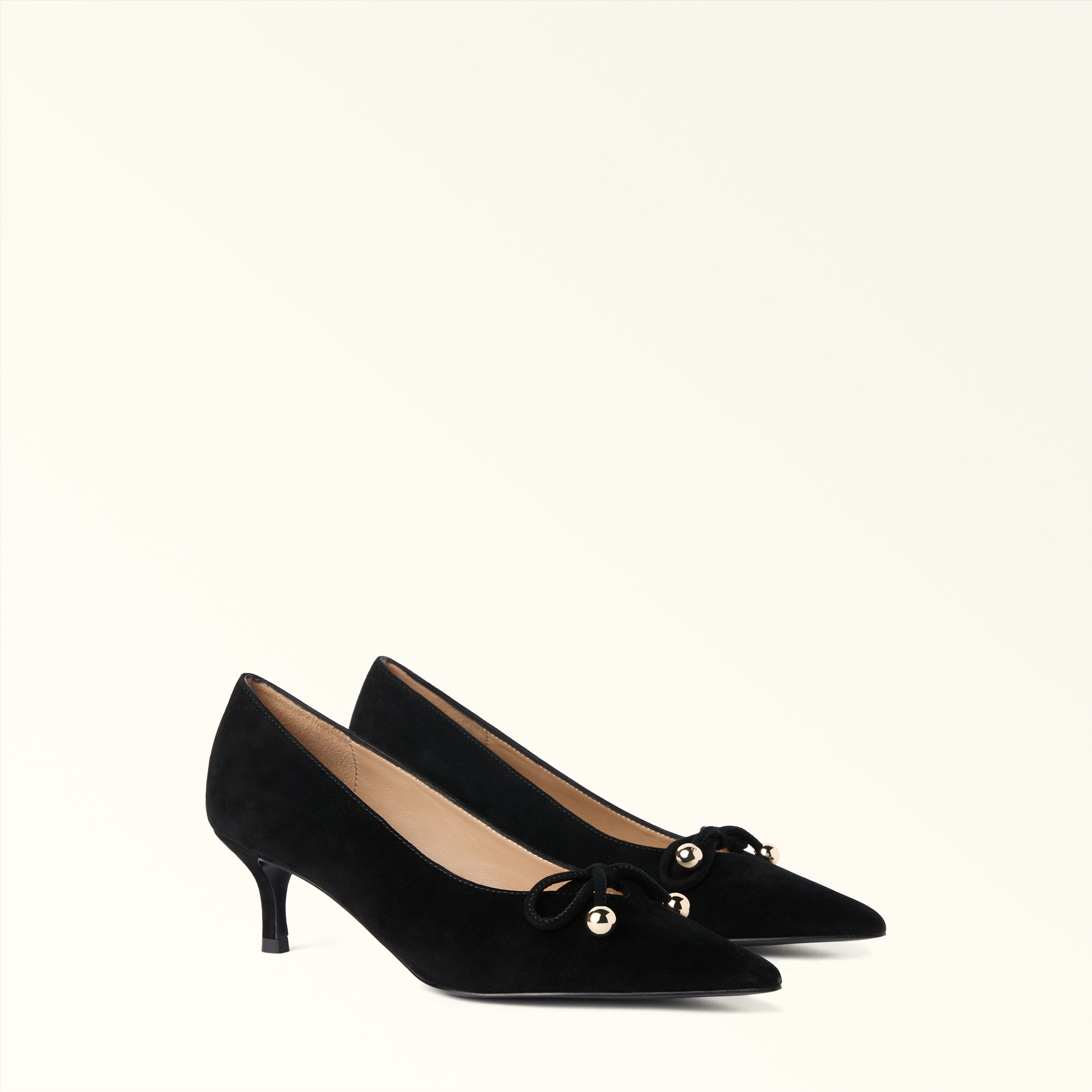 FURLA POPPY BLACK SUEDE PUMPS