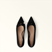 FURLA POPPY BLACK SUEDE PUMPS