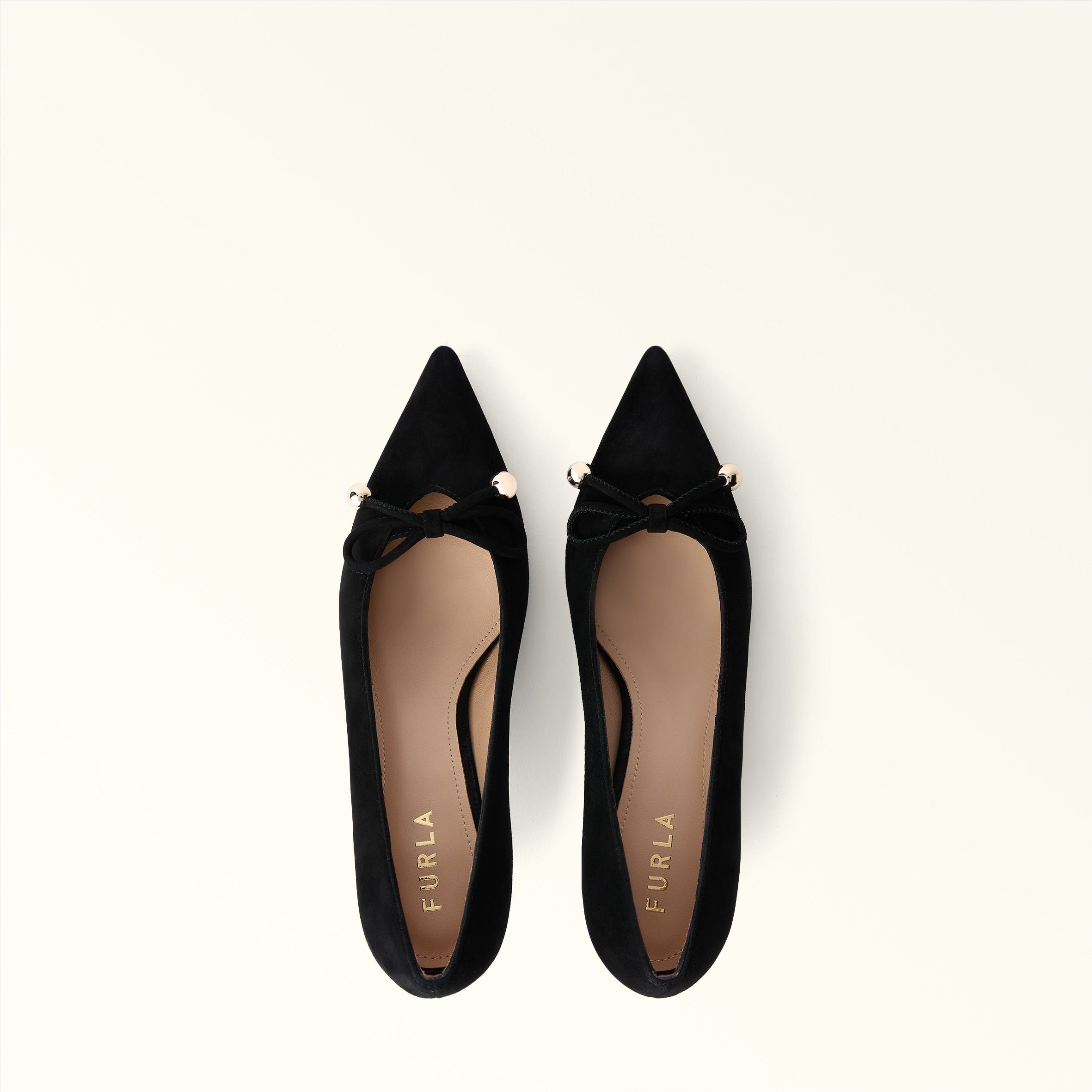 FURLA POPPY BLACK SUEDE PUMPS