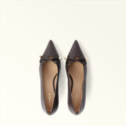 FURLA POPPY DECOLLETE IN CHOCOLATE LEATHER