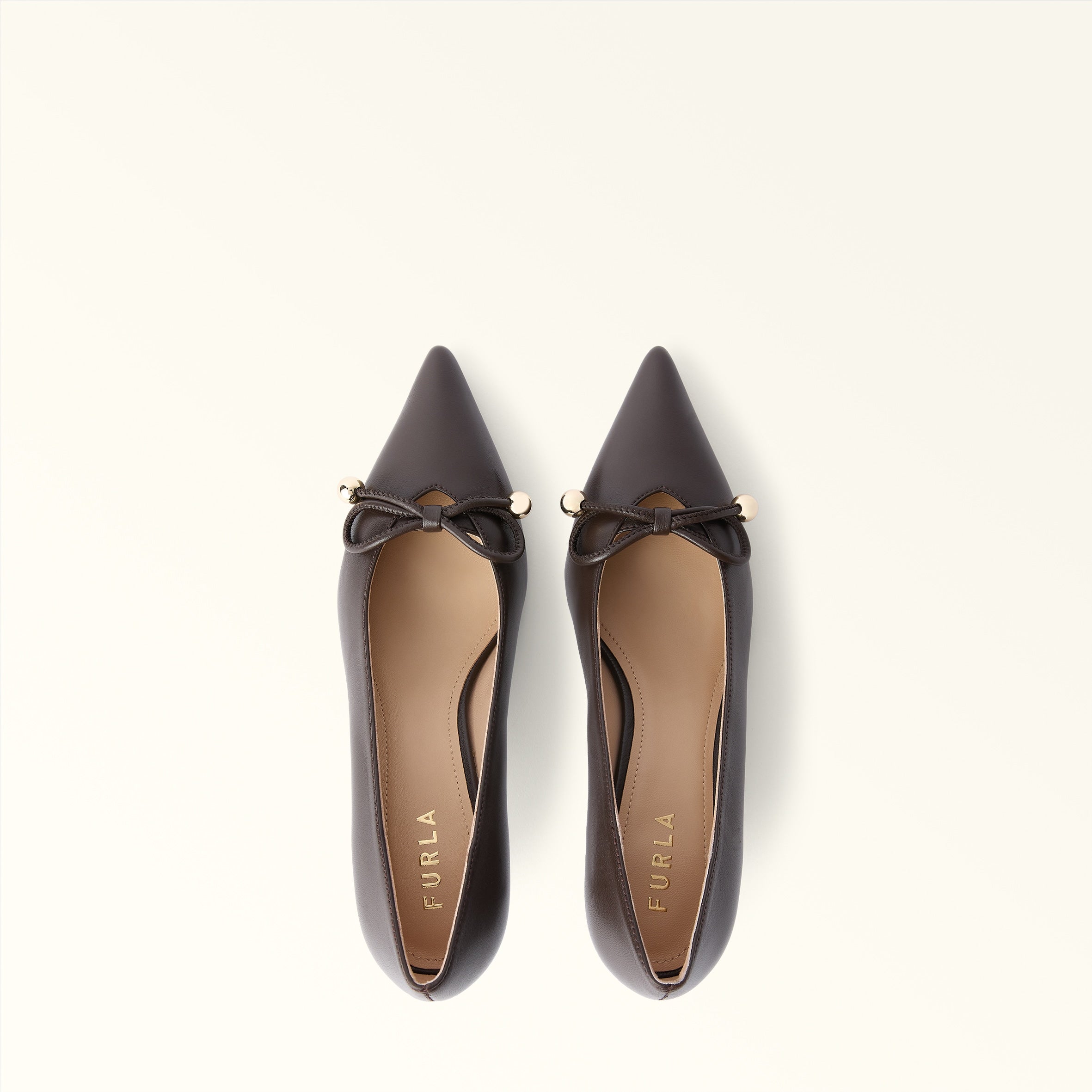 FURLA POPPY DECOLLETE IN CHOCOLATE LEATHER