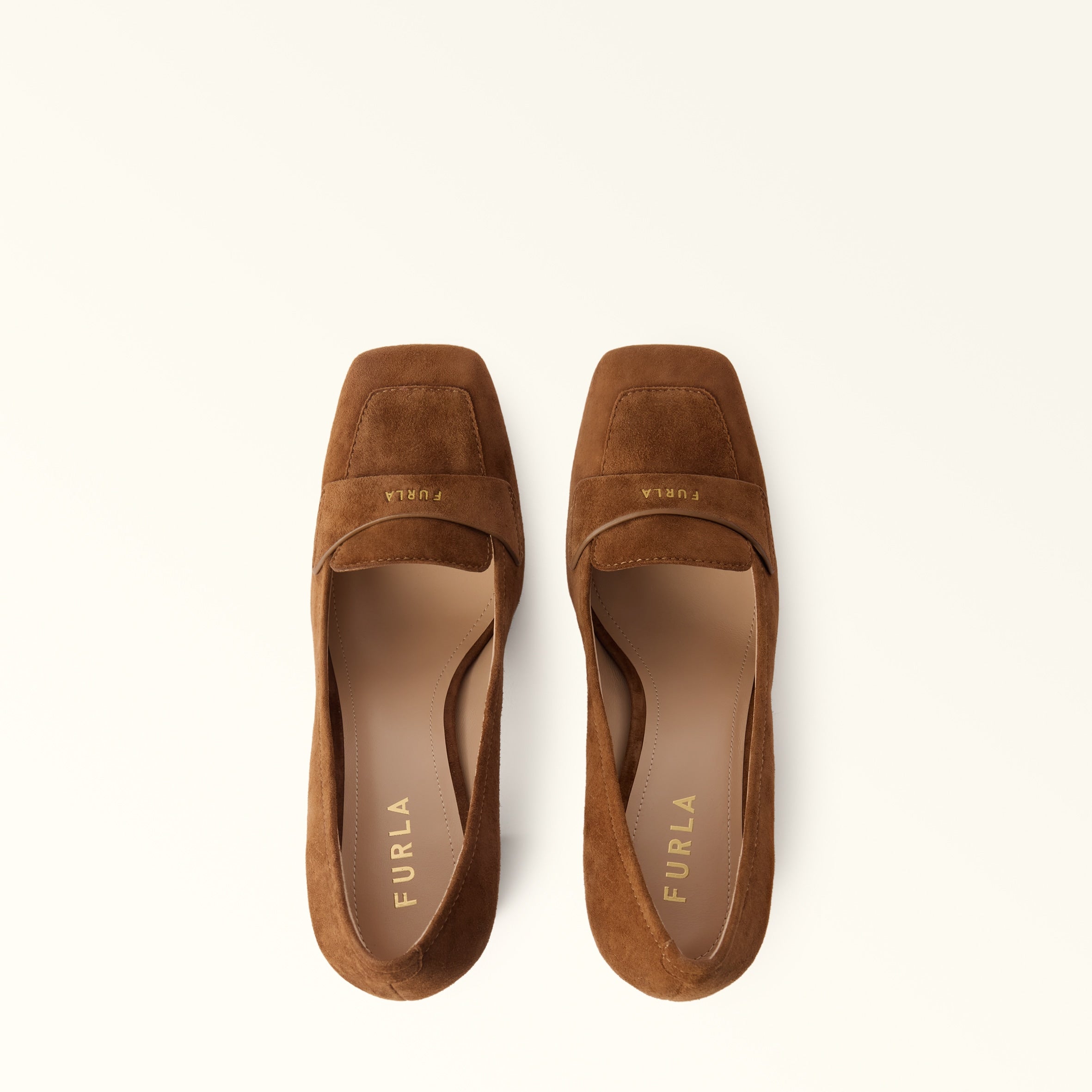 FURLA SOLID MOCA-PUMP IN CAMOSCIO COGNAC
