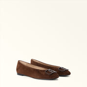 FURLA AMELIE BALLERINA IN CHOCOLATE SUEDE
