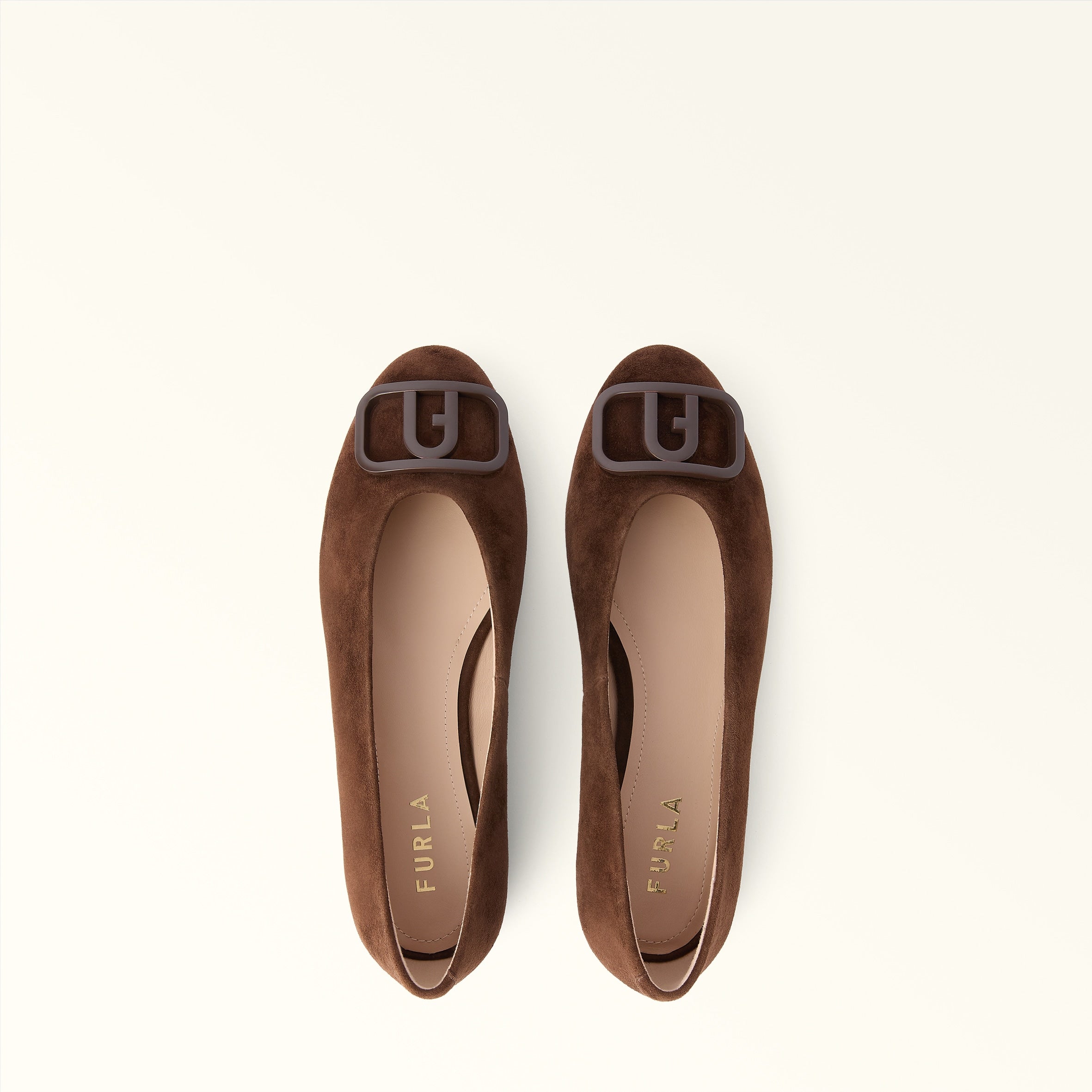 FURLA AMELIE BALLERINA IN CHOCOLATE SUEDE