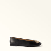 FURLA AMELIE BLACK LEATHER BALLET FLAT