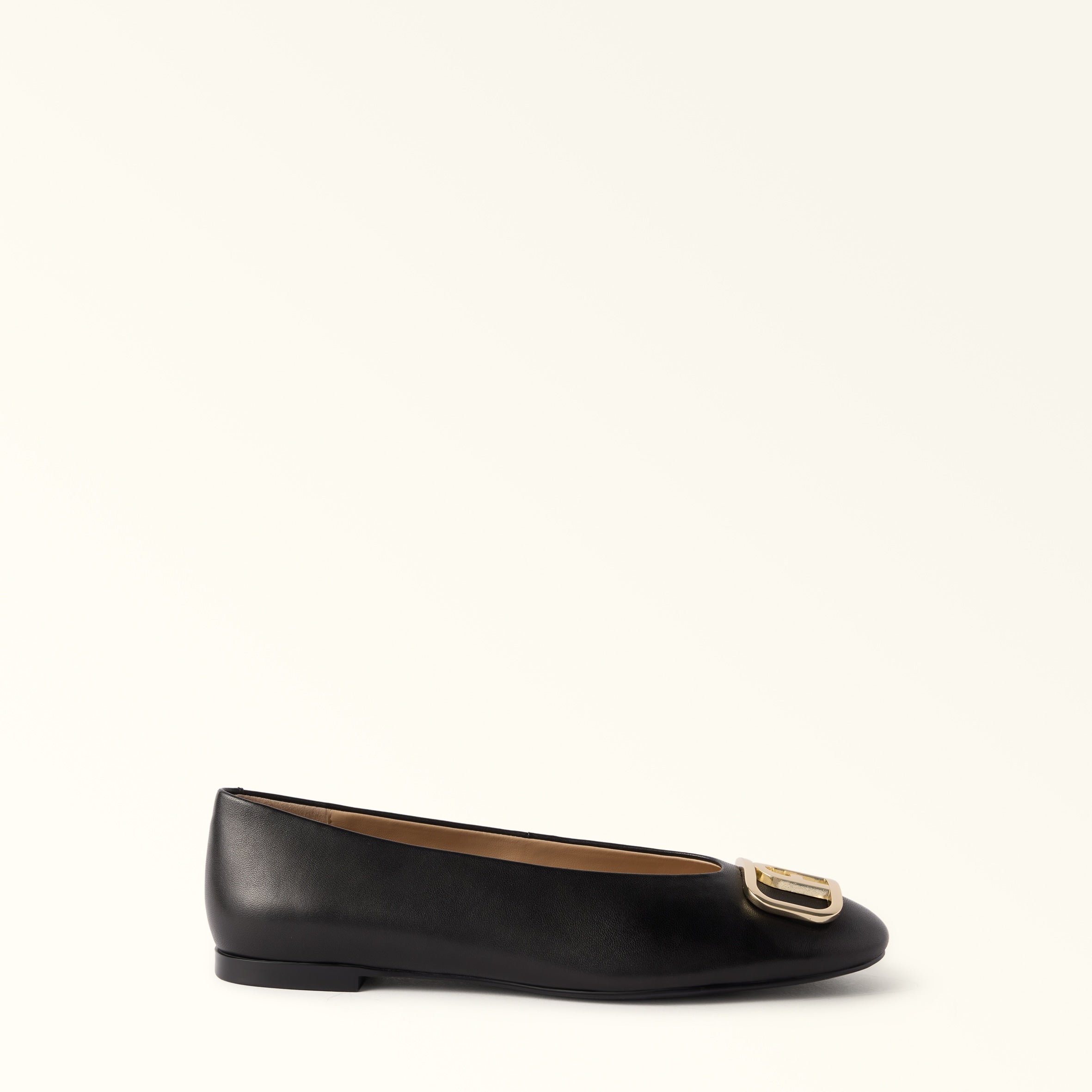 FURLA AMELIE BLACK LEATHER BALLET FLAT