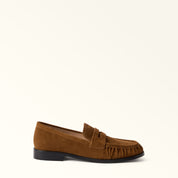 FURLA SOFT COGNAC SUEDE LOAFER