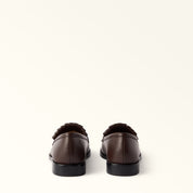 FURLA LIDIA LEATHER LOAFERS CHOCOLATE